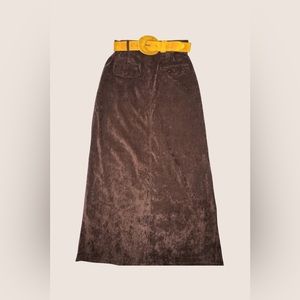 90s Chocolate Brown Suede Pencil Skirt